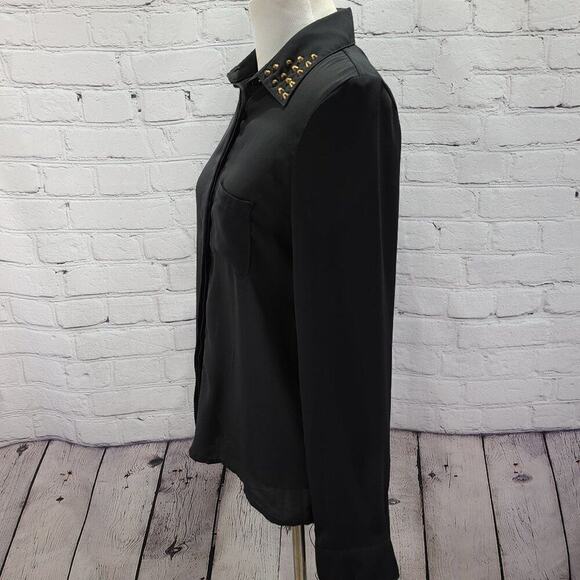 Glamdollz black long sleeve button down - Picture 3 of 14